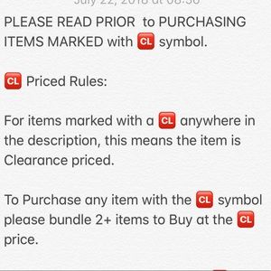 POLICIES on Items Marked with 🆑